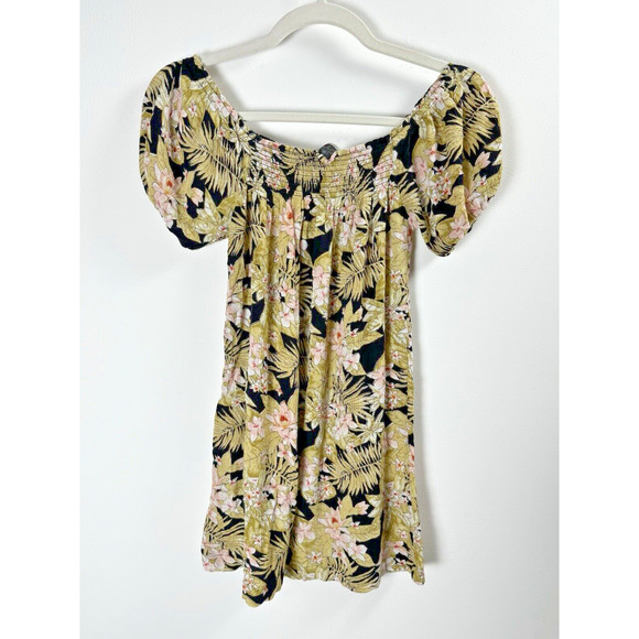 Volcom Tropical Floral Whimsygoth Surf Coquette Beach Cover Up Mini Dress M - Picture 5 of 6